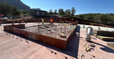 >Stem Walls and Floor Concrete Pours for Pump and Electrical Buildings 1